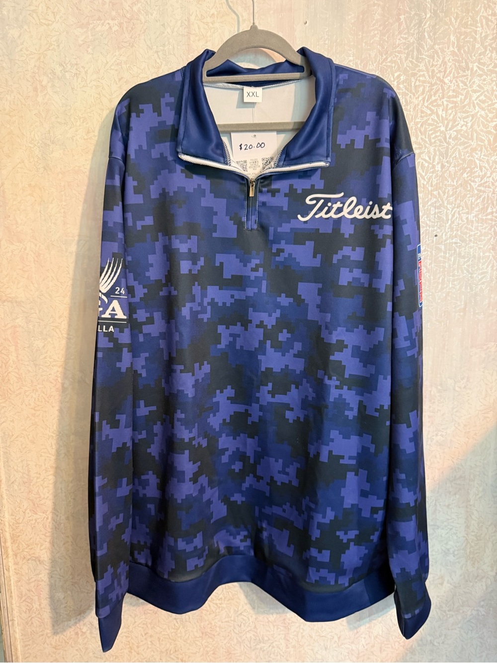 Titleist Quarter Zip, Lightweight, Digital Camo, Blue, 2024 PGA Valhalla, Golf